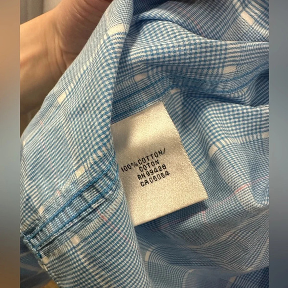 Men Bugatchi Large Classic Fit Long Sleeve Button up Shirt (fits XL 24’ Chest) - Picture 12 of 12